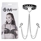 Sex & mischief amor collar with nipple clamps