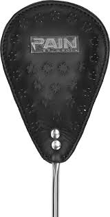 Pain metal oval spike keel crop 24" soft leather