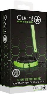 Glow in the dark bonded leather collar and leash