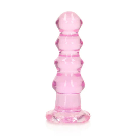 RealRock crystal clear curvy non phallic dildo with suction cup