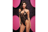 Criss cross lace teddy black