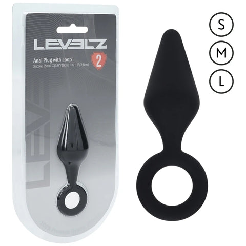 Levelz silicone anal plug with loop