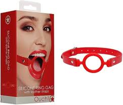 Silicone ring gag with leather straps