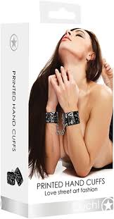 Printed hand cuffs love street art fashion