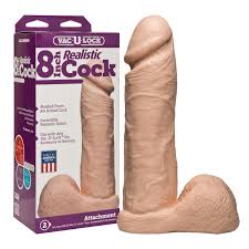 Vac u lock attachment realistic cock 8"