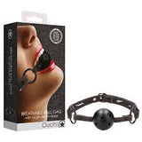Breathable ball gag with tough denim straps
