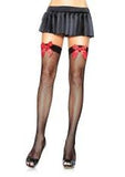 Leg avenue fishnet thigh high stockings with bow 9018