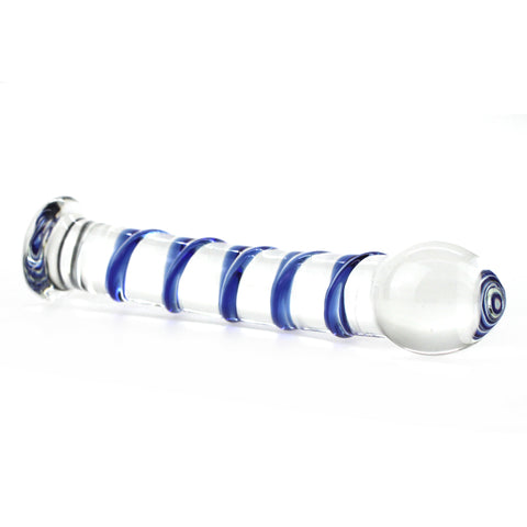 Blue swirl rocket glass