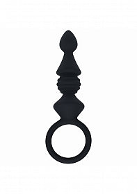 Levelz ribbed silicone anal probe with loop