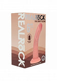 Realrock dual layered silicone curved realistic dildo with suction cup