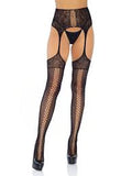 Legs avenue dual net backseam stokings with high waist 1781