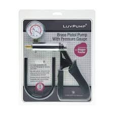 Luvpump brass pistol pump with pressure gauge