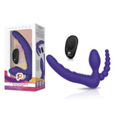 Pegasus 7" remote control strapless d.p silicone strap on