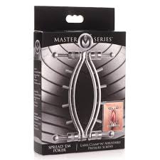 Labia clamp with adjustable pressure screws