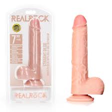 Realrock straight dildo with balls and suction cups