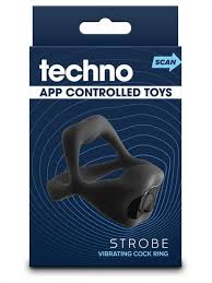 Techno strobe vibrating cock ring