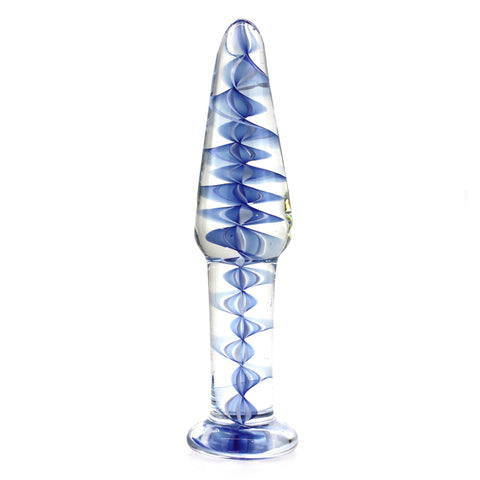 Blue grain glass anal plug