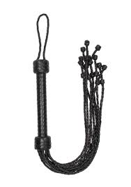 Short leather braided flogger