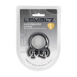 Levelz liquid silicone double weighted ball cock ring