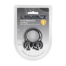 Levelz liquid silicone double weighted ball cock ring