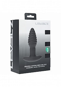 Levelz remote control vibrating & rotating ribbed silicone anal plug