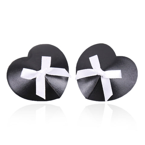 White bows heart pasties