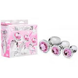 Booty sparks pink gem glass anal plug set
