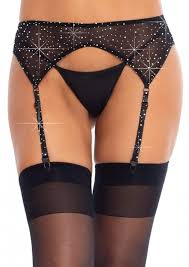 Leg avenue rhinestone garter belt
