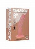 Realrock dual layered silicone curved realistic vibrating dildo with suction cup