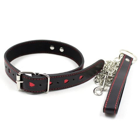 Red heart o ring collar