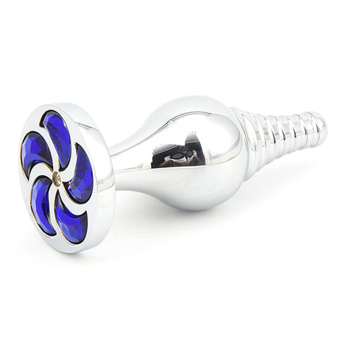 Cusp head spiral diamond butt plug