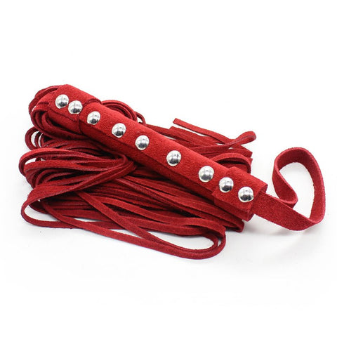 Suede leather nail handle whip