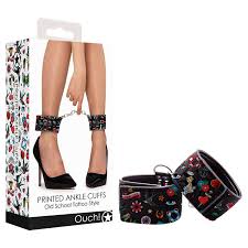 Printed ankle cuffs old school tattoo style