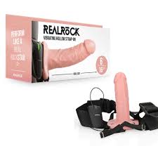 Realrock vibrating hollow strap on 6"