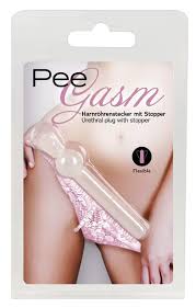 Pee gasm urethral plug with stopper