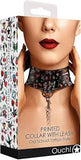 Printed collar with leash old school tattoo style