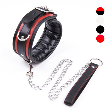 D ring neck collar red + black