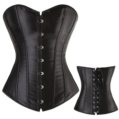 Satin over bust buckled corset sexy lingerie