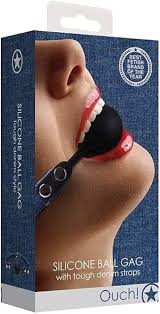 Breathable ball gag with tough denim straps