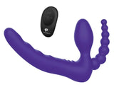 Pegasus 7" remote control strapless d.p silicone strap on