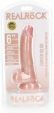 Realrock curved dildo with balls and suction cups