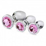 Booty sparks pink gem glass anal plug set