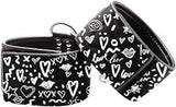 Printed hand cuffs love street art fashion