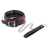 D ring neck collar red + black