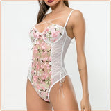 Special design elegant embroidered spliced with mesh teddy
