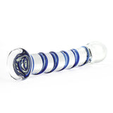 Blue swirl rocket glass