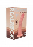 Realrock dual layered silicone curved realistic dildo with suction cup