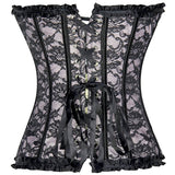 Charming bowknot decorated floral lace body