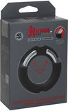 Kink stretchable silicone covered metal cock ring