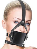 Leather mouth gag with adjustable straps